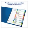 Avery Dennison Contents Dividers, Multicolor Tabs, Pk8 11841